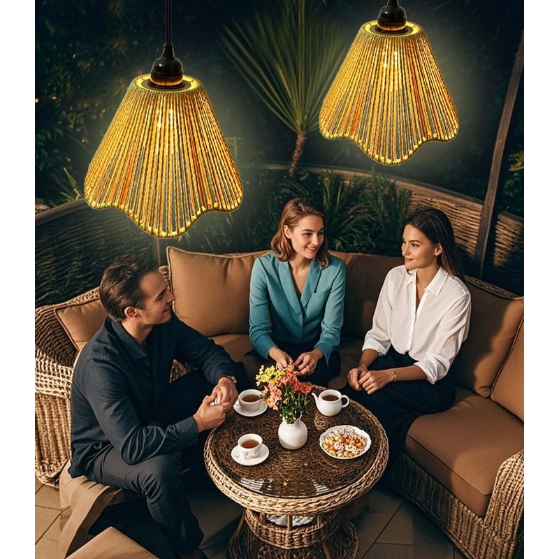 Solar Chandelier Outdoor Waterproof, Gazebo Lights Solar Powered with Remote