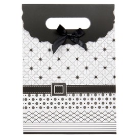 SumacLife 12 PCS Flowers and Bow Medium Paper Gift Bags Christmas Party Birthday Wedding Shopping Bag Gift Bag