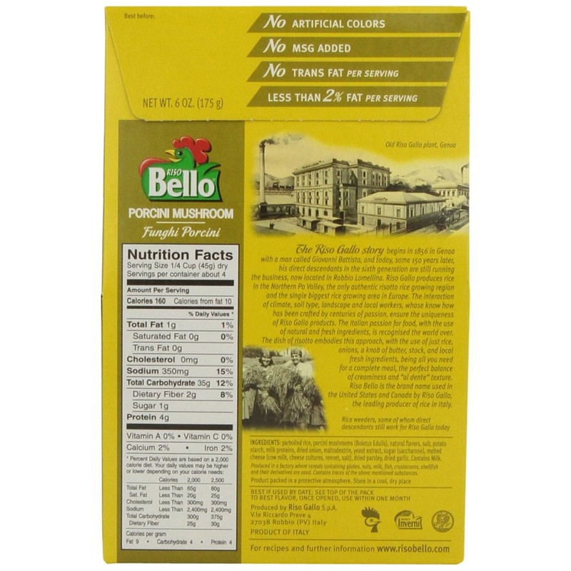 Riso Bello Porcini Mushroom Ready Risotto From Riso Bello, 6.2-Ounce