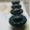 Set of 4~ Vintage 1/2" black turquoise Lace painted Edge