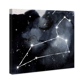 The Oliver Gal Artist Co. Inspirational Spiritual Wall Art Canvas Prints 'Leo Constellation' Home Décor, 20" x 20", Black, White