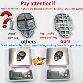 Dsycar 3D Skull Emblem USA Flag Solid Metal Car Sticker Decal Car Skeleton Emblem Badge Heavy-Duty 2.75 x 1.77 in (Gun Color)