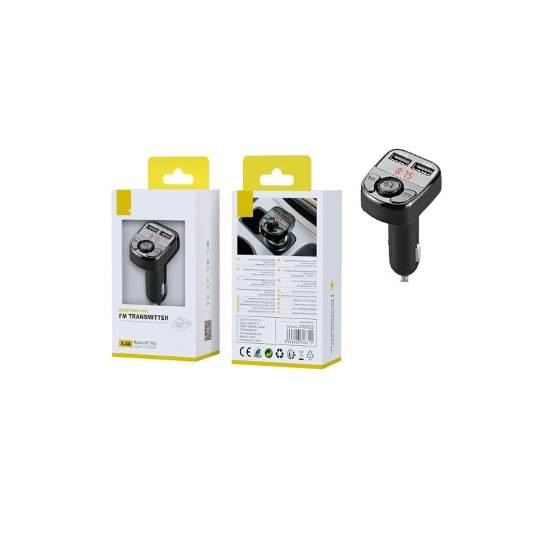 FM Transmitter Bluetooth 4.2 Hands-Free Calling USB Charging x 2