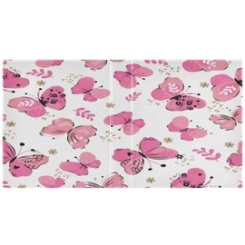 Kcldeci 3 Ring Binder 2 Pack, Cute Girl Butterfly Three Ring Binder with 1 inch Round Ring for Letter Size Paper, Hardcover Binder Organizer for School, Office and Home