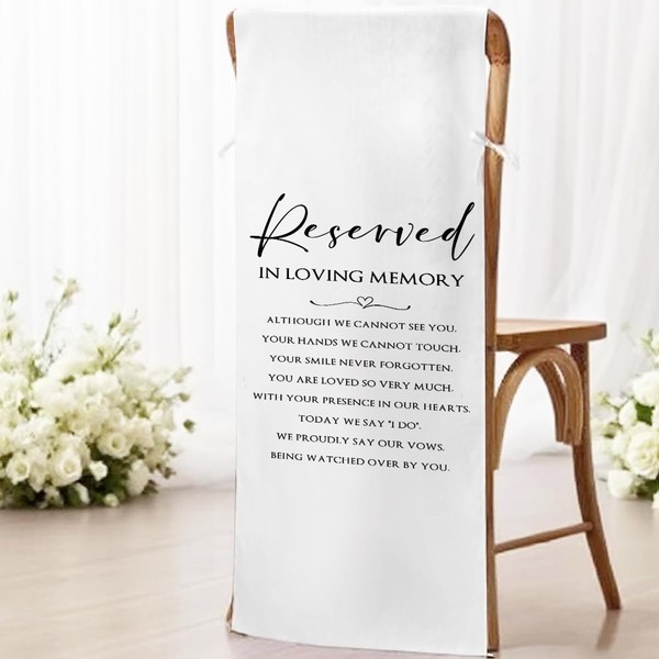 Wedding Memorial Reserved Chair Sign Save a Seat for Someone