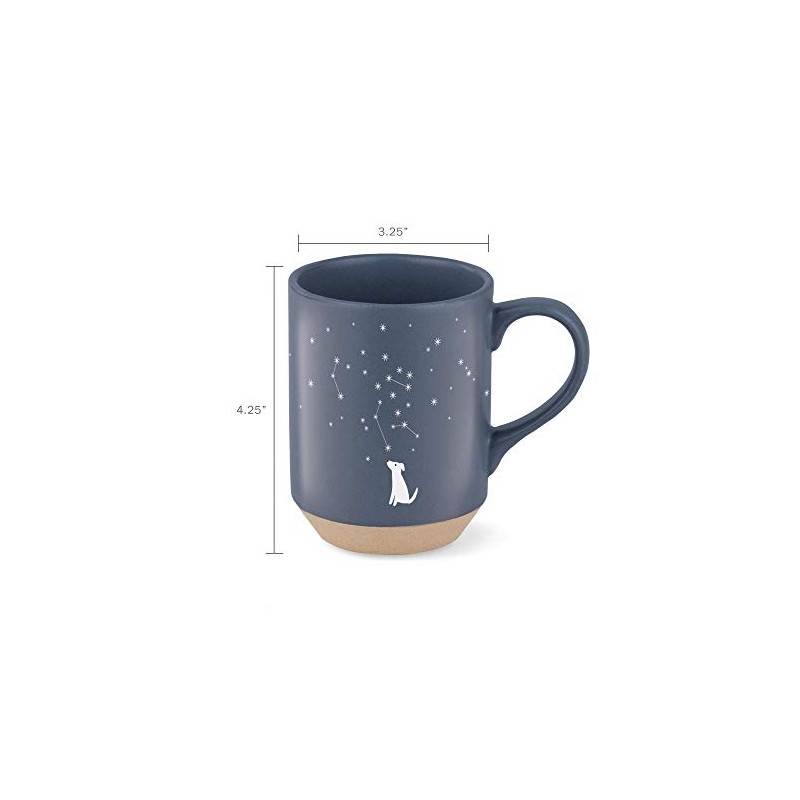Fringe Studio Celestial Dog Stoneware Mug, 12 fl oz, Navy,