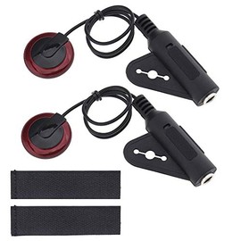 2 Pcs Piezo Pickup Contact Microphone Transducer Set with Adhesive 1/4 Female Jack 12 Inch Cable for Guitar Banjo Ukulele Violin Mandolin Cello Kalimba Harps