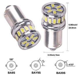 HSUN BAY9S H21W LED Bulbs,High Power 20LED SMD3014 Chip 880LM Extremely Bright Bulbs with Canbus for Dome Reading and Indicator Light,2 Pack,6000K White