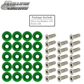 Rolling Gears JDM - Kit de sujeción de aluminio para guardabarros (verde)