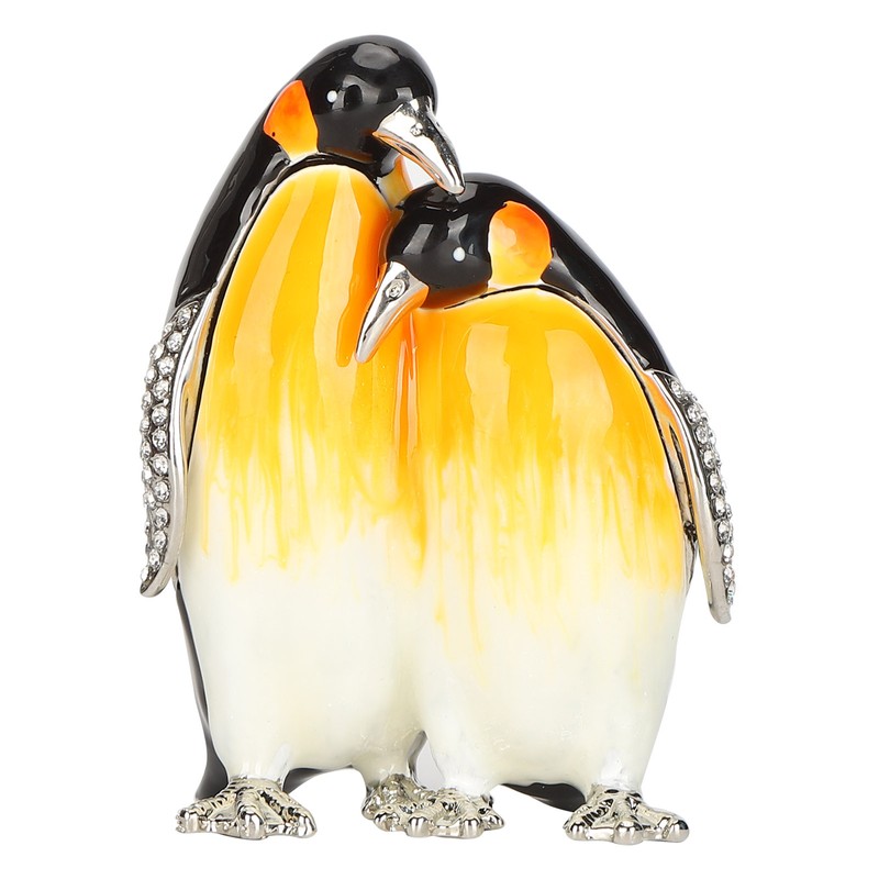 Penguin Couple Ornament Desktop Crafts Collection Decor Penguin Jewellery Storage