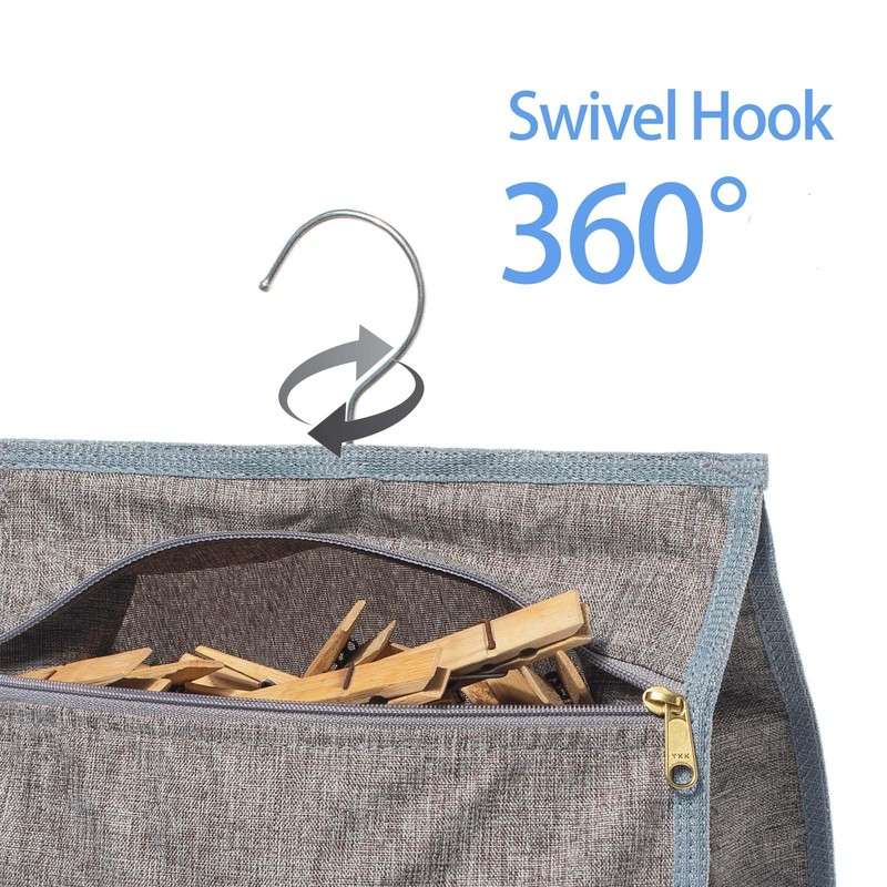 Laundry Clothespin Bag for Clothesline Outdoor, Clothes pin Bag with