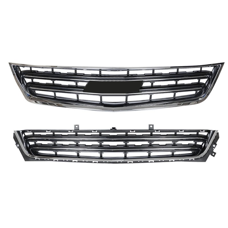 SEBLAFF Upper Lower Front Bumper Grilles Chrome Plastic Replacement for
