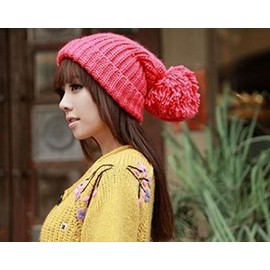 Warm Knit Bonbon Knit Hat, One Size Fits Most - red