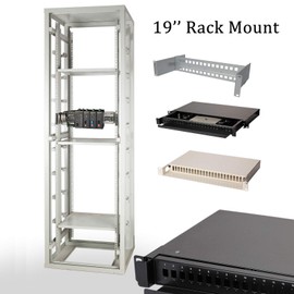 E-link 2U 19inch Adjustable Rack Mount Din Rail Chassis 35mm 19" Rackmount Din Rail Bracket, Easiest Way to Install Din Rail Mount Devices Like Industrial Media Converter in Cabine(Sliver)