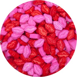 NCS Red and Pink Lips Edible Candy Sprinkles, 8 ounces - Great for Cupcakes, Cookies, Cakes, Cakes Pops, Donuts