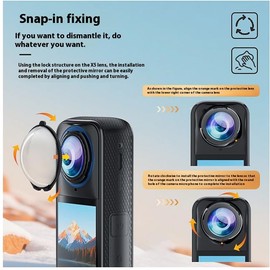 Insta360 X5 Lens Guard PC/Optical Glass Lens Protective Cover 92% High Transmittance Waterproof Anti-Scratch Drop Dustproof (Optical Glass)