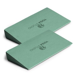 Yoga Studio EVA Yoga Wedge Blocks - 2 Pack (Pair) | Slant Board Twin Pack | Calf Stretcher | Lightweight EVA Foam | Mini Half Wedges | Non Slip Yoga Wedge for Wrists and Hands (Sage Green)
