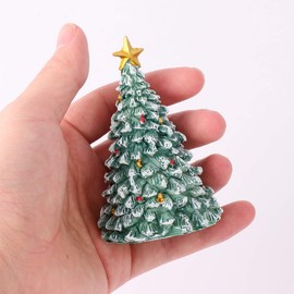 Wakauto Adorable Decorative Mini Christmas Tree, Desktop Ornament Model Resin Tree, Pine Trees Decor Miniature Tree for Xmas Decoration for Kids