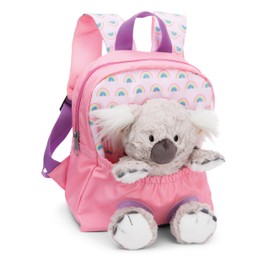 NICI Children's Backpack Pink 2 in 1 with Cuddly Toy Koala 25 cm - Nursery Backpack Girls & Boys - Soft Back Area & Adjustable Straps - 49841