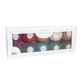 Scheepjes Candy Floss (165m) Colour Pack Yarn - for Knitting or Crocheting Projects, Mercerised Cotton, 1st - Autumn Spice, 10 x 20g