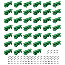 20 Sets 35mm PCB DIN C45 Rail Mount Adapter PCB Mounting Bracket Holder Carrier Clips for Circuit Breaker Relay Electrical Appliances Green