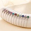 E-AOCJMH 925 Silver Birthstone Bracelets for Women Simple Adjustable Bracelet