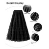 PEHMEA Women's Tulle Midi Skirt Elastic High Waist A-Line Ruffle