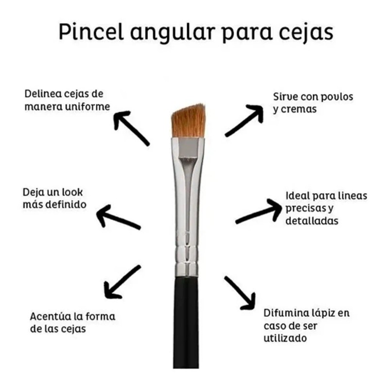 Brocha Doble Para Ceja Con Cepillo Pincel Cosmético 1pz Full