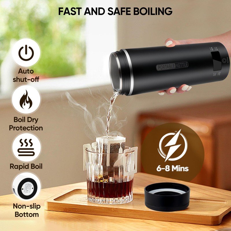 Travel Electric Kettle Portable Small Hot Water Boiling Tea Coffee