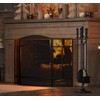 Fire Beauty Fireplace Screen 3 Panel Wrought Iron 48"(L) x