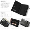 Naru Men's Bifold Wallet, Compact, Leather, L-Shaped Zipper, Includes Carabiner,