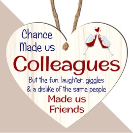 Office Gift for a Colleague and Friend | Appreciation with Leaving and Thank You Presents | New Job Hanging Hearts, Plaque Signs | Celebrating Friendships | Her, Girls, and Women (Design 7)