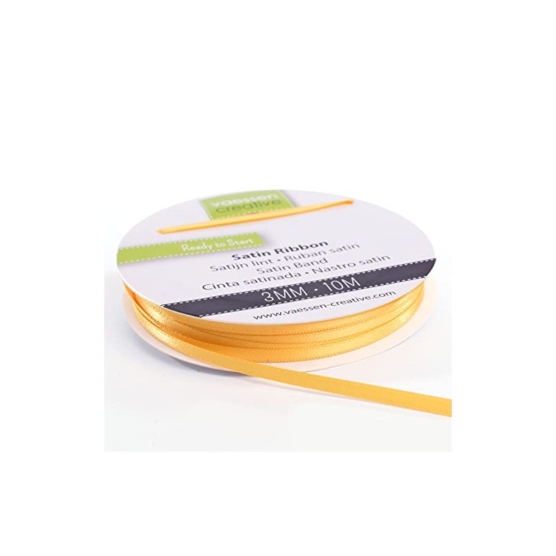 Vaessen Creative Satin Ribbon, 301002-1021, yellow gold, 3mm