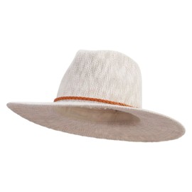 Jeanne Simmons Women's Knitted Texture Design Large Brim Fedora Hat - Beige OSFM