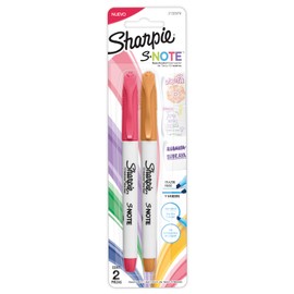 Sharpie® S-Note Resaltador/Marcador de Texto Creativo, Punta Cincel, Surtidos, 2 Piezas, 2132979