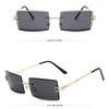 OSAGAMA Fashion Sunglasses Small Rectangular Rimless Glasses for Men and