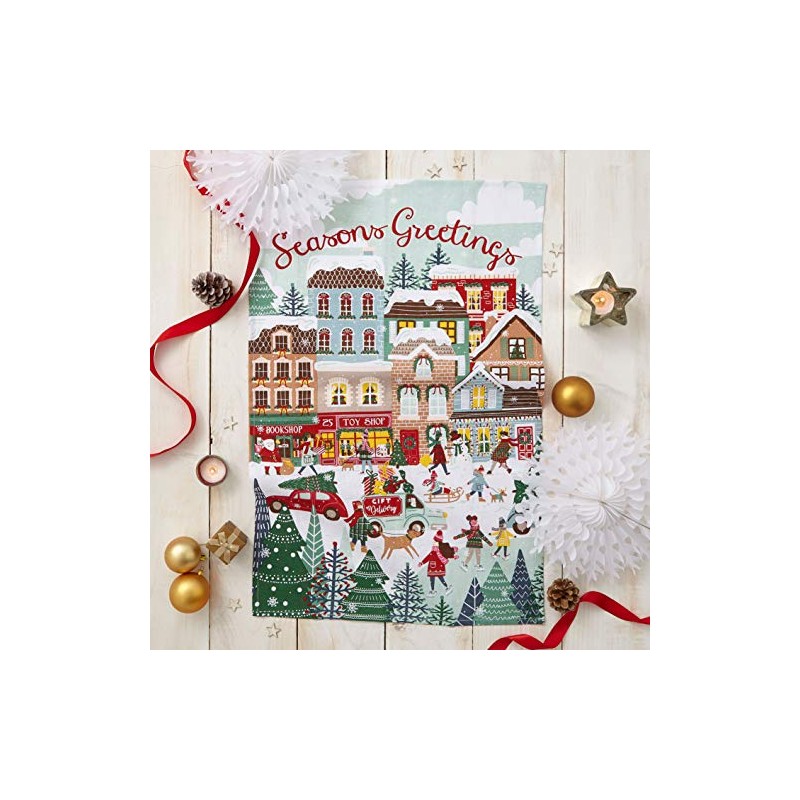 Ulster Weavers Christmas Shopping Xmas 100% Linen Tea Towel