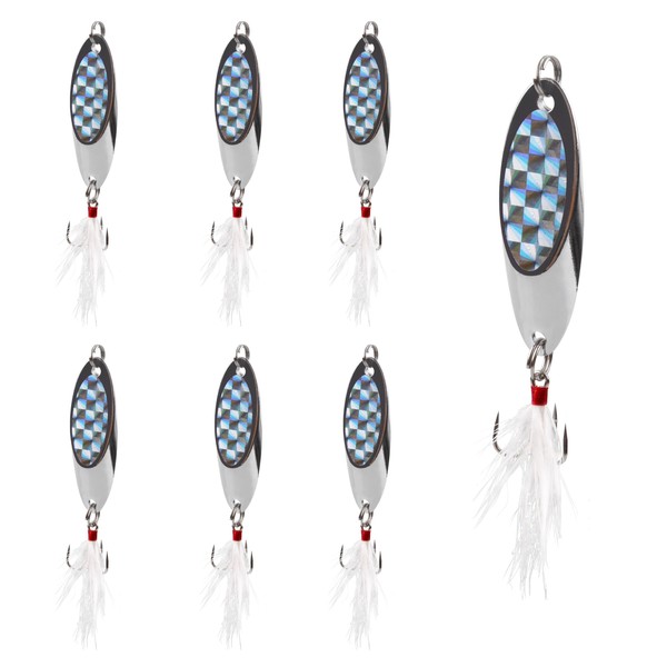 6pcs Fishing Spoon Spinner Lures Metal Jig Spoon Spinner Baits