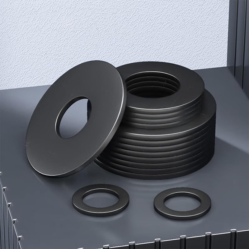 YOYEAH Pack of 25 Washers M12 Black, Stainless Steel A2