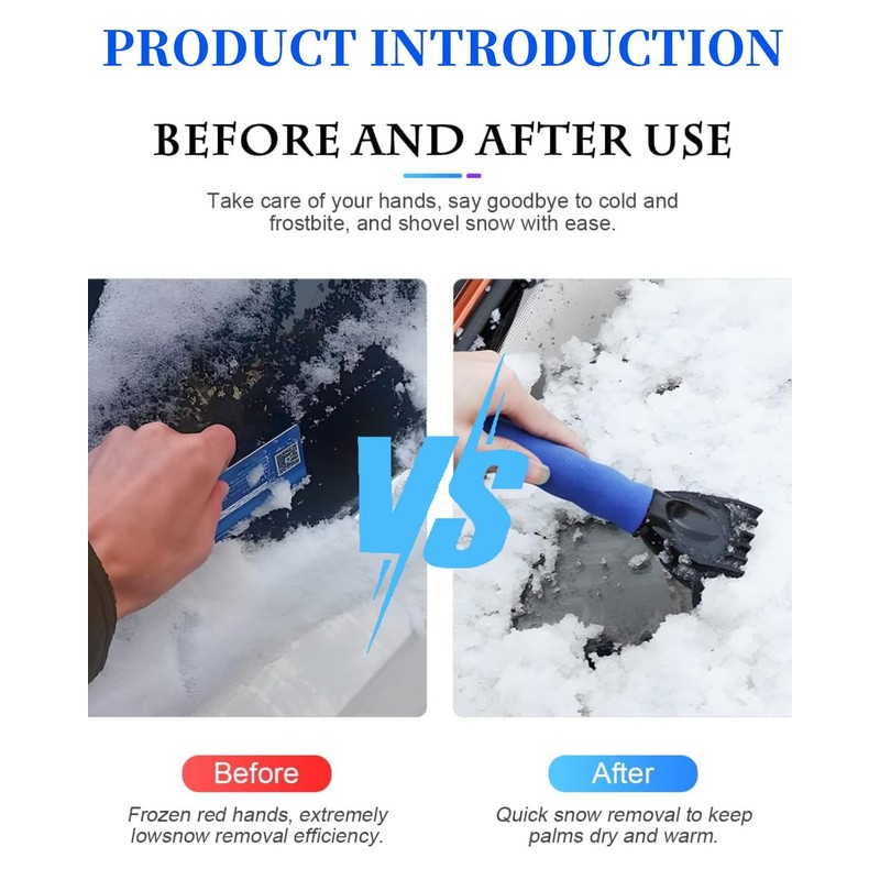 BPTRKOM Pack of 1 Ice Scraper - Ergonomic Snow Scraper