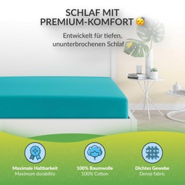 etérea Jersey 2er Set Spannbettlaken 60x120cm - 70x140cm Ocean bis 15 cm Höhe - 100% Baumwolle Spannbetttuch Oekotex - Doppelpack Bettlaken 60x120 cm - 70x140 cm - Blau