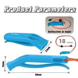 VOGUCCLO 4 Pcs Emergency Whistle - Super Loud Survival Whistle with Lanyard for Safety Alert,Boating,Swimming,Kayaking,Hiking,Camping,Hunting,and Rescue Signaling(4 Pcs Blue)