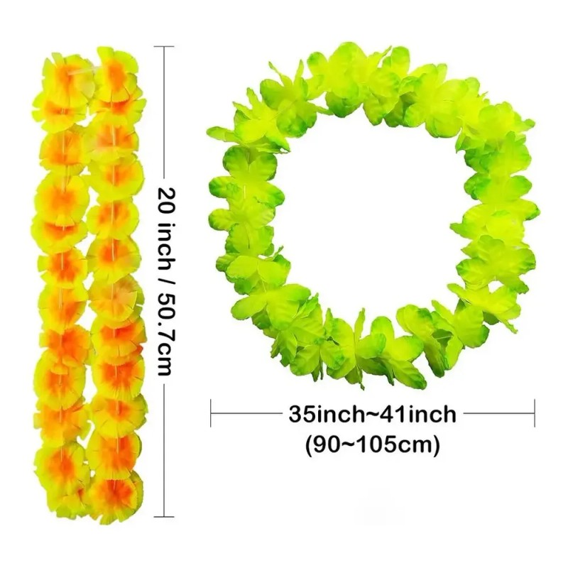 Collares Hawaianos 24/50/100pcs De Flores De Seda Coloridos