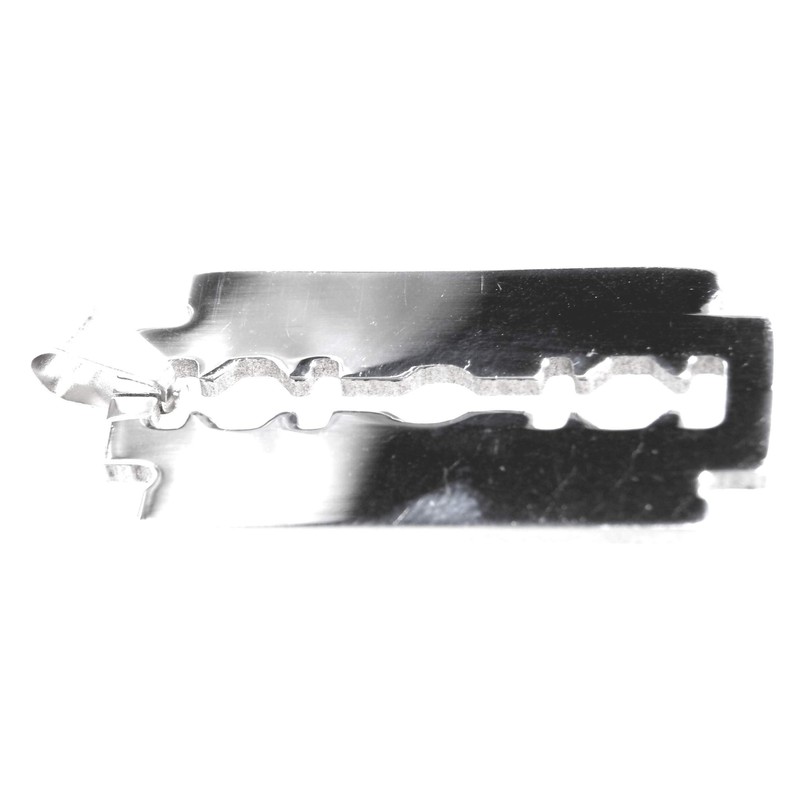 Kiss of Leather Large Razor Blade Pendant Stainless Steel No.