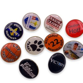 Custom 1" Round Photo Button Lapel Pins – Design Your Own with Logo or Photo – Set of 10 Metal Pins by StockPins – Made in USA