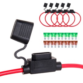SCOOYUCK Pack of 5 12 AWG Fuse Holder 12 Volt, Standard Medium ATC/ATO Car Blade Fuse Holder, Equipped with Fuse (30 A x 5 & 40 A x 5) Suitable for Standard Fuse Holder for Cars, Trucks, etc