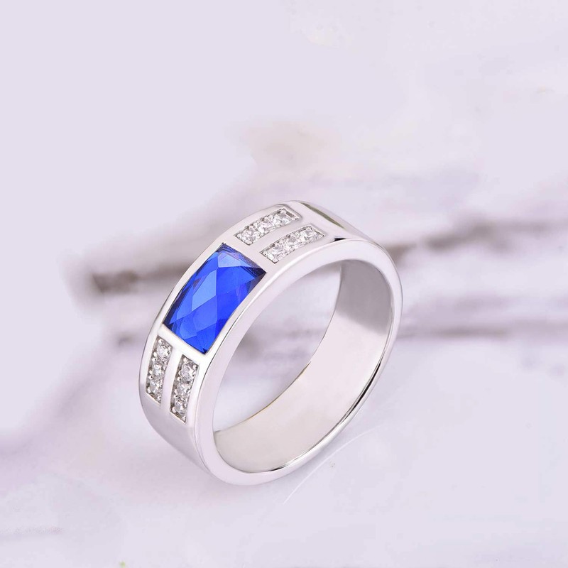 YL Men's Wedding Band Engagement Rings 925 Sterling Silver Flat