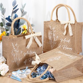 Locmeo 50 Pcs Bridesmaid Proposal Gifts Bulk Include Bridal Reusable Grocery Bags Invited Cards Ribbons Heart Sunglasses Hair Scrunchies Diamond Pens Bracelets for Maid of Honor Gifts(Blue)