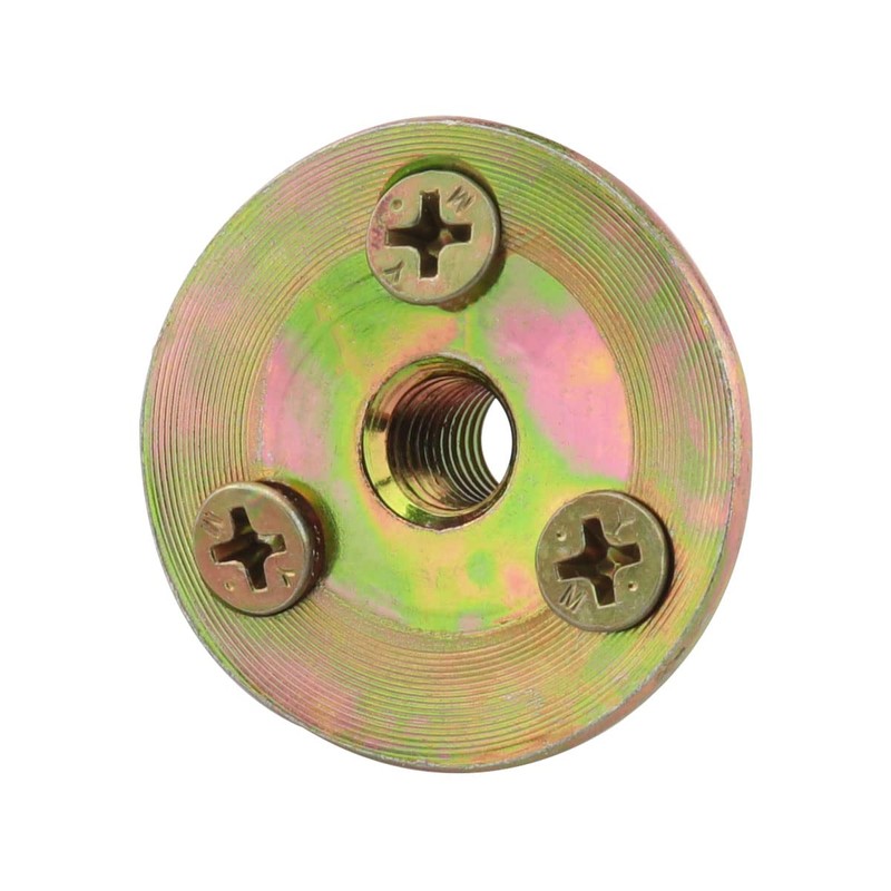 4pcs Furniture Mounting Plate Three-Hole Cylindrical Iron Plate Nut for