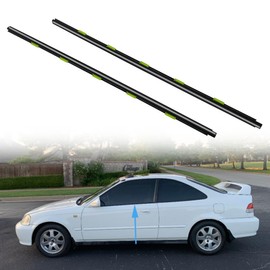 Driver and Passenger Side Door Window Outer Weatherstrip Belt Molding Fits for 1996-2000 Honda Civic EK Coupe Replaces 72410-S03-003 72450-S03-003